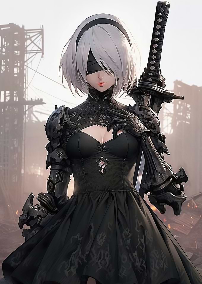 2B NieR Automata Character Art