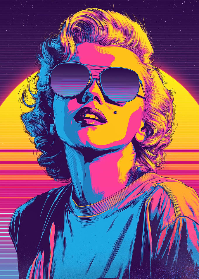 Marilyn Monroe Retro Wave Portrait