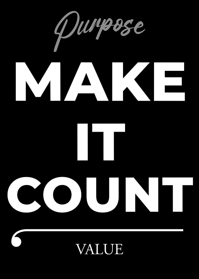 Make It Count Inspirational Text Art – Dark Edition