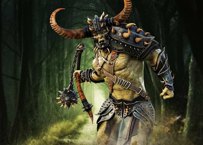 Fantasy Orc Warrior in Forest