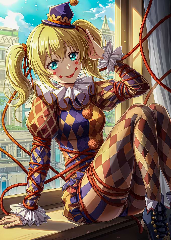 Anime Girl in Clown Costume