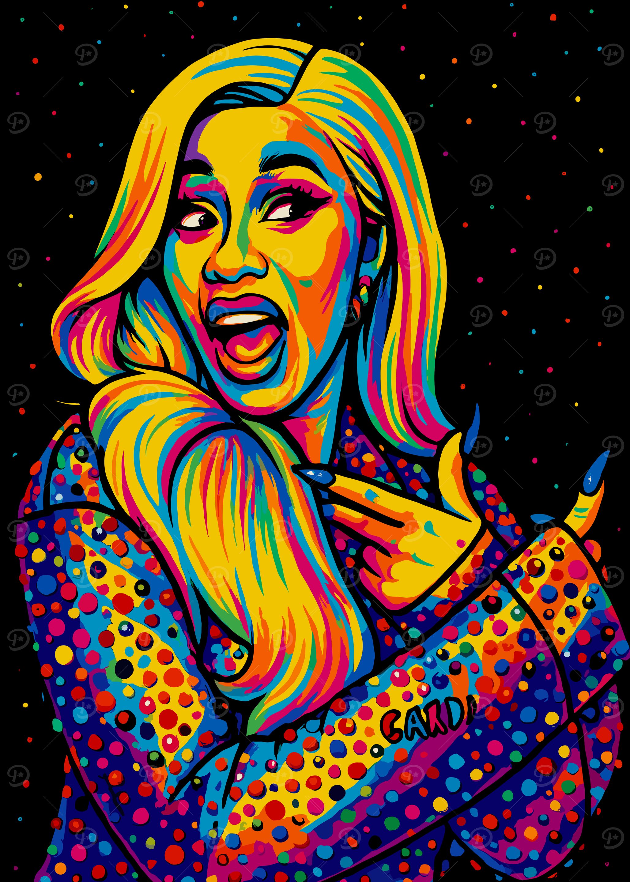 Cardi B Pop Art Portrait