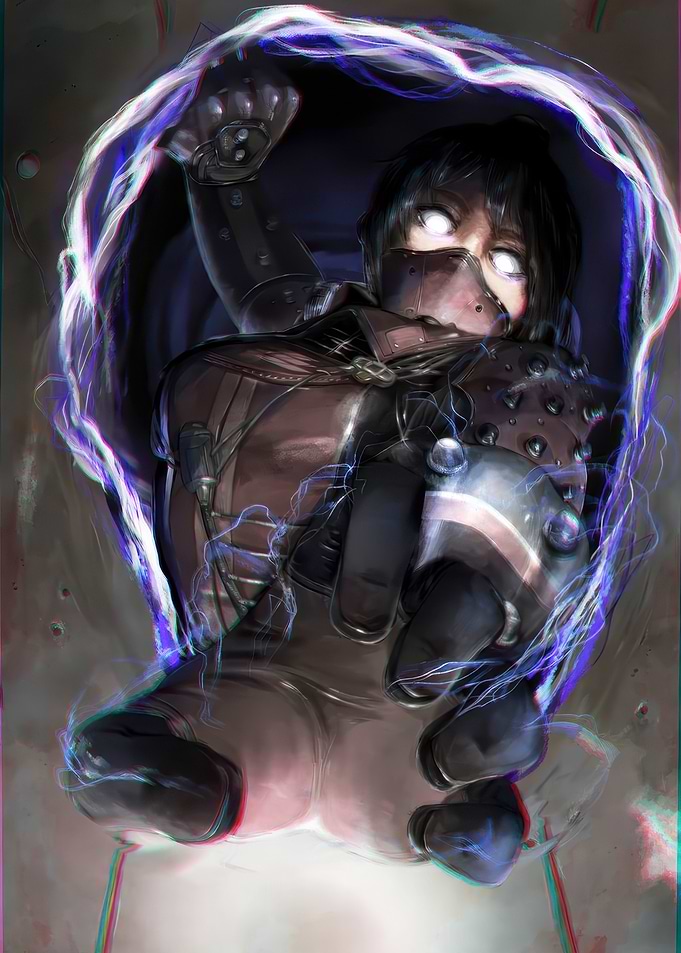Steampunk Character with Electric Aura