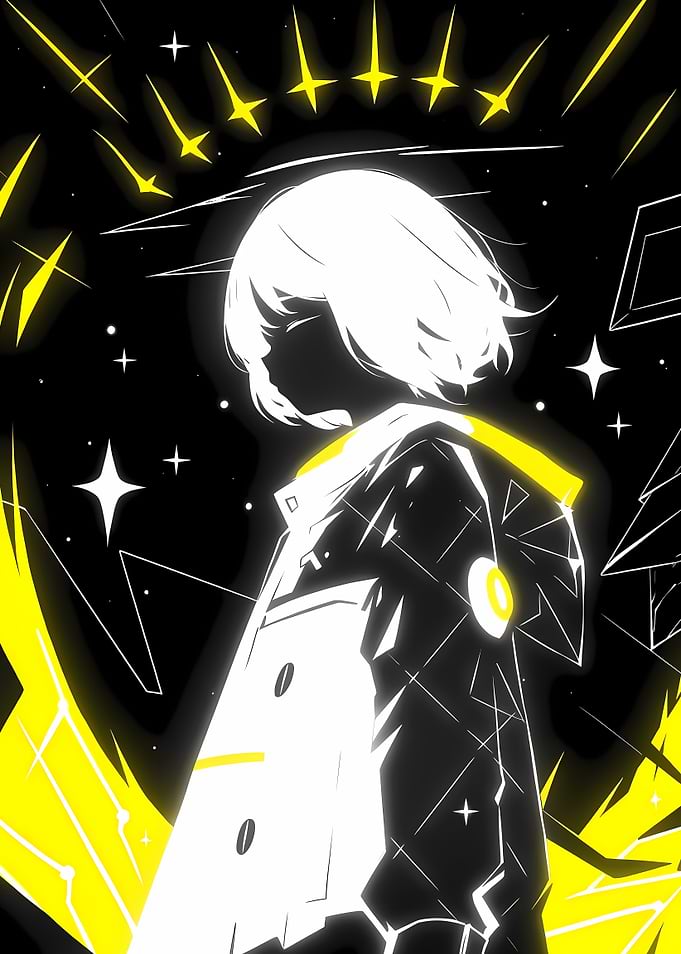 Anime Girl with Halo and Jacket