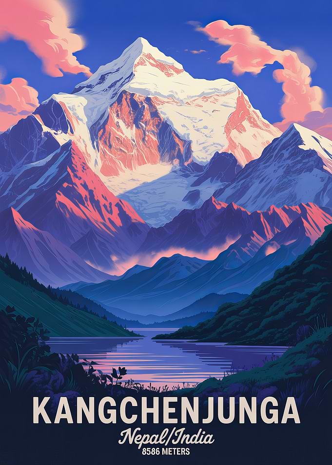 Kangchenjunga Mountain Landscape Art