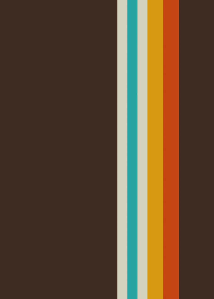 Retro Stripes on Brown Background