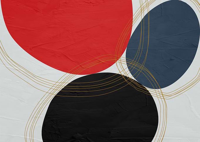 Abstract Circles with Golden Lines