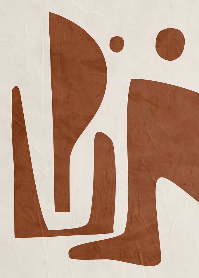 Abstract Terracotta Shapes on Cream Background