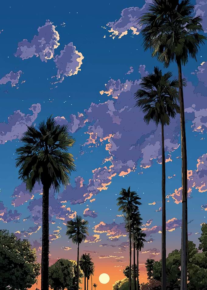 Palm Trees at Sunset