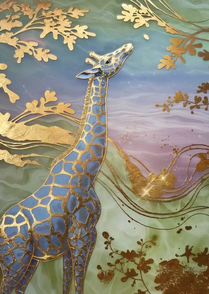 Elegant Giraffe with Golden Accents