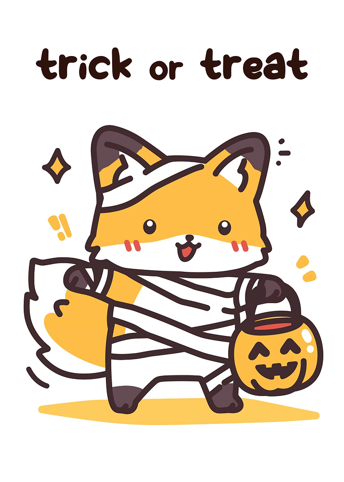 Cute Fox Mummy Trick or Treat