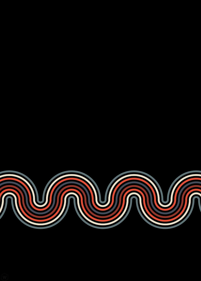 Retro Wavy Lines on Black Background