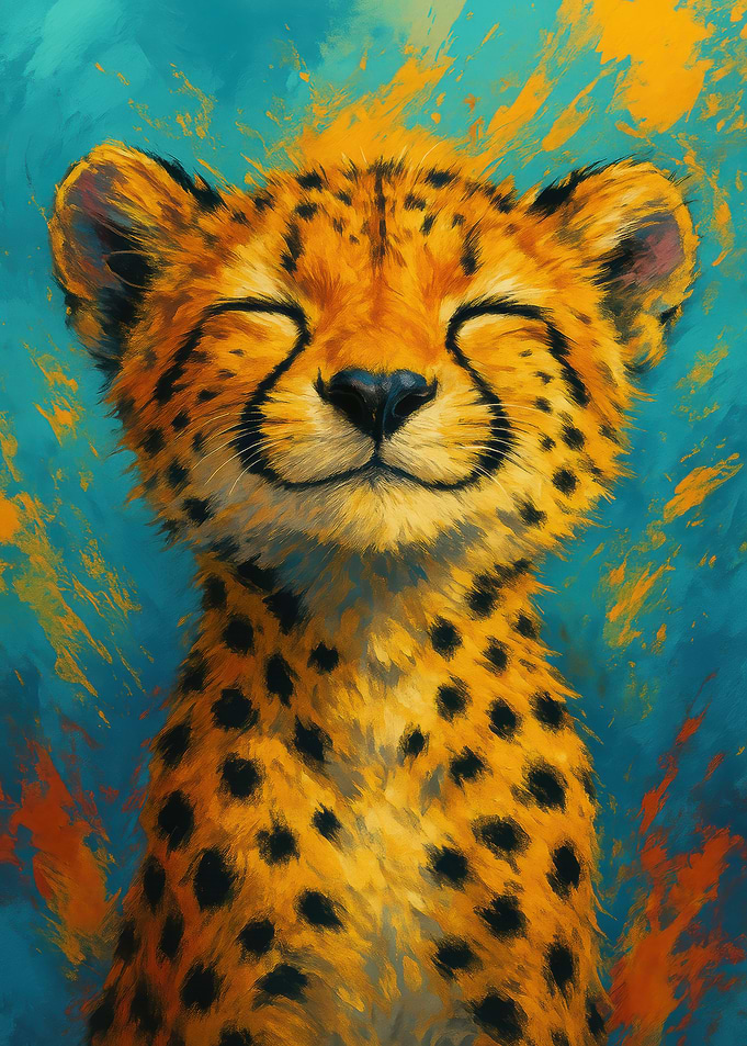 Smiling Cheetah Portrait