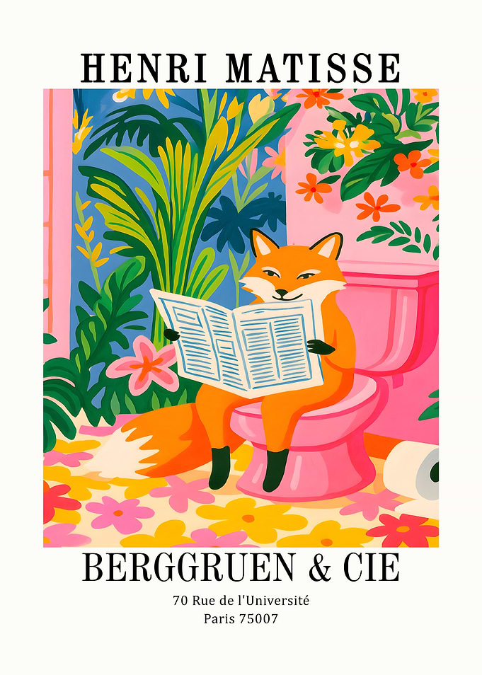 Henri Matisse Fox Reading Newspaper Art