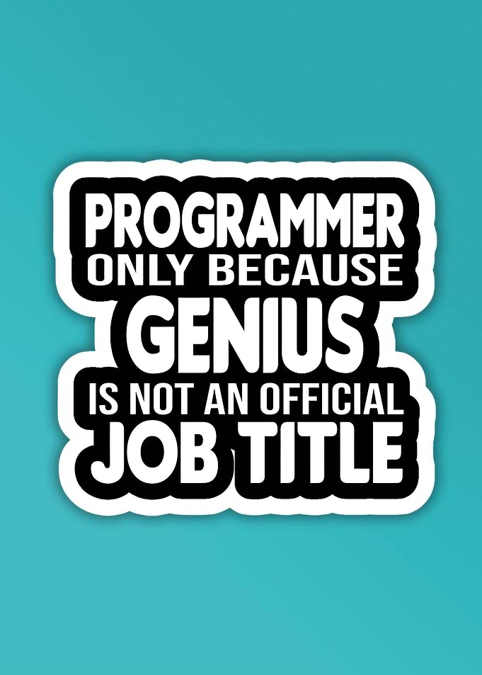 Programmer Genius Job Title Sticker