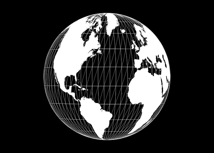 White Globe on Black Background