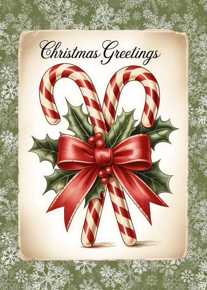 Christmas Greetings with Candy Canes