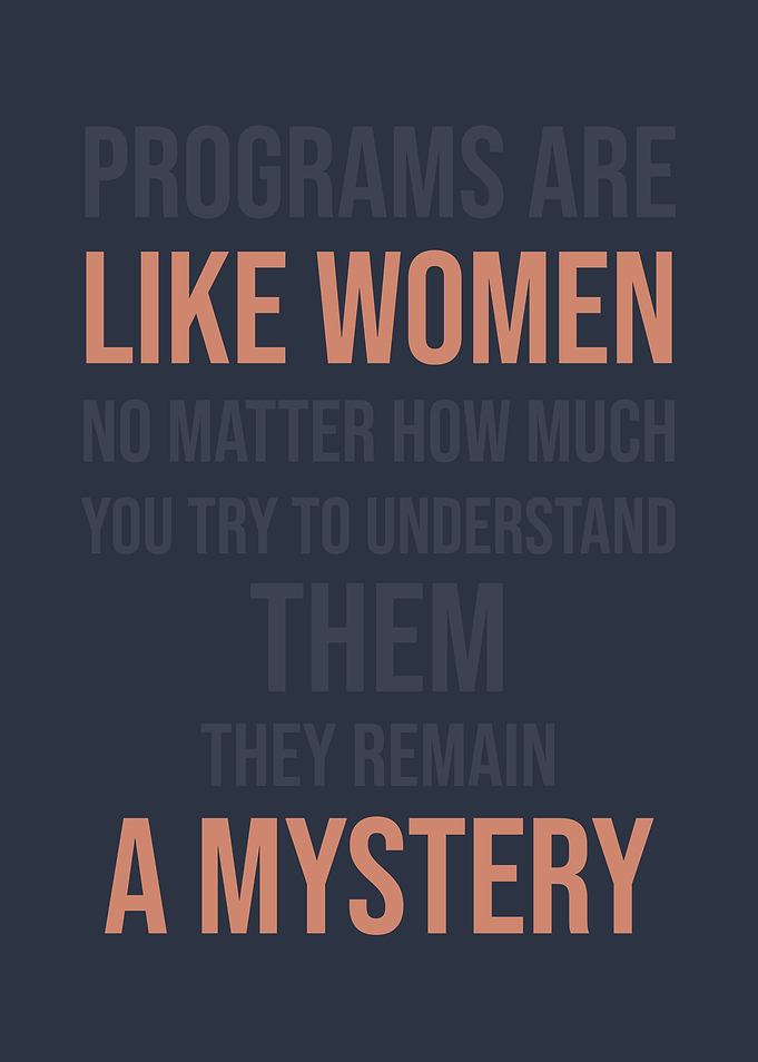 Programs are Like Women Text Art