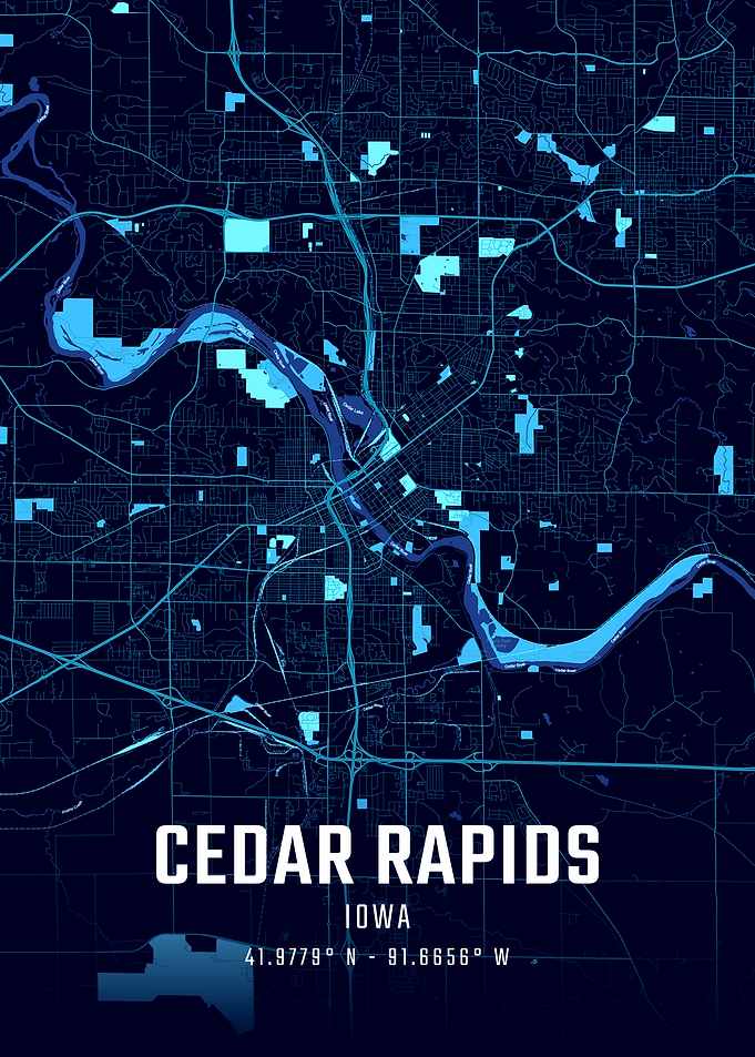 Cedar Rapids Midnight City Map