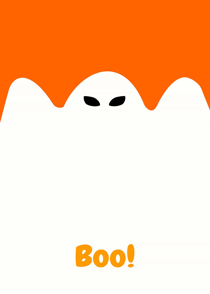 Halloween Ghost Boo Minimalist Art