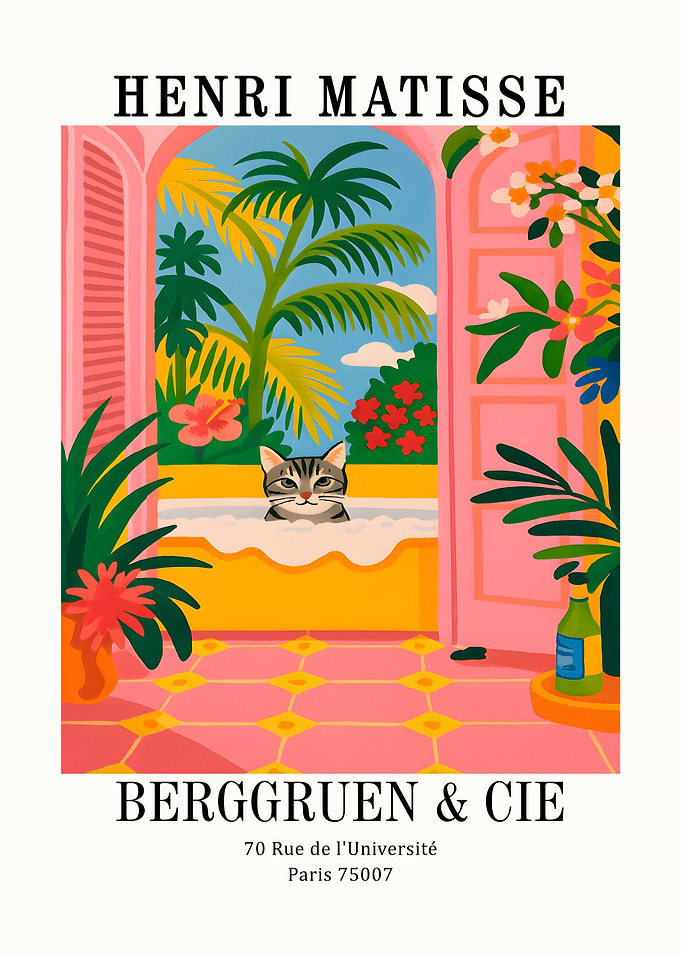 Henri Matisse Cat in Bathtub Art