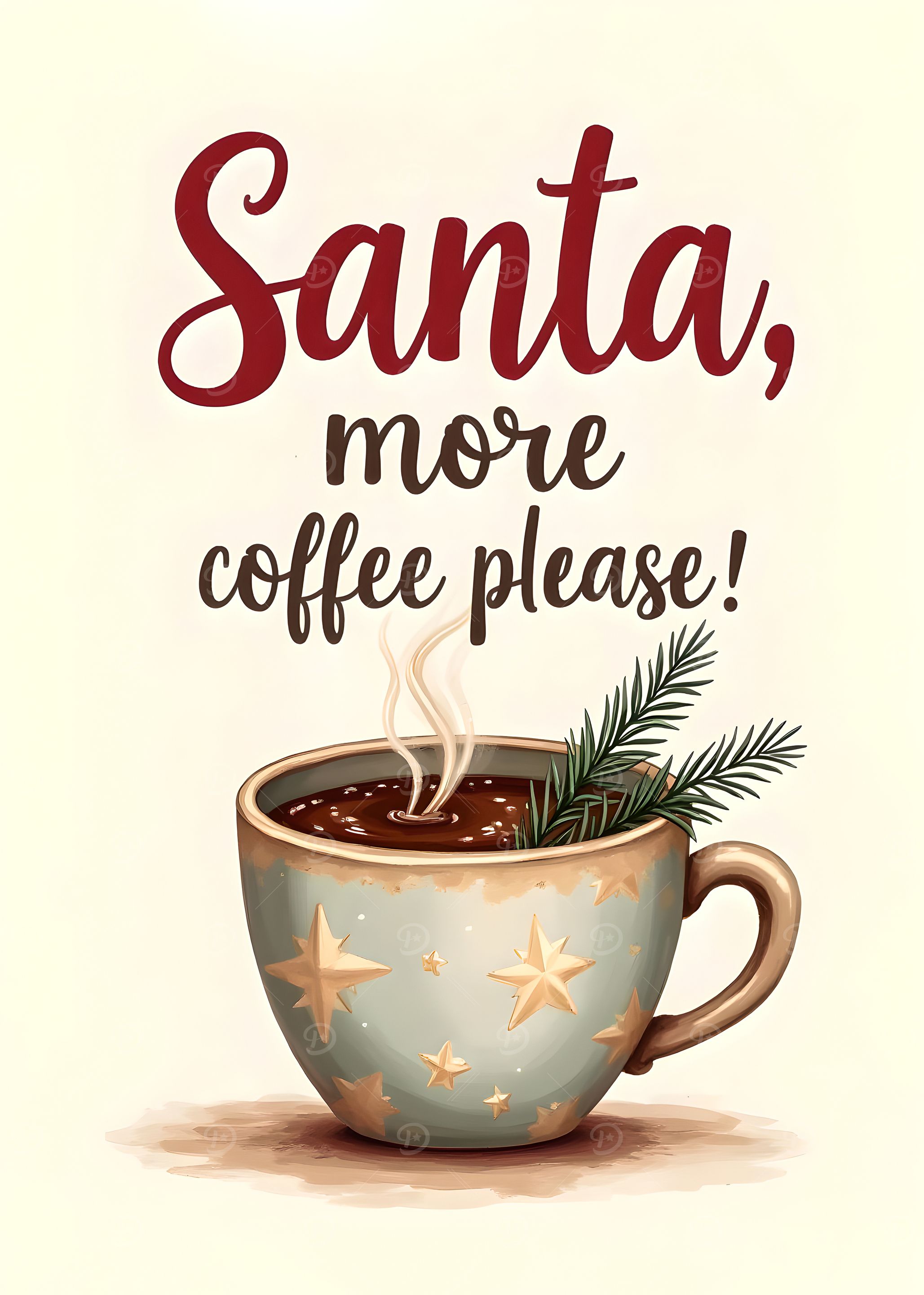 Christmas Coffee Art Santa, More Coffee Please Cozy
