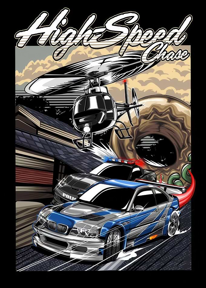 High Speed Chase Illustration