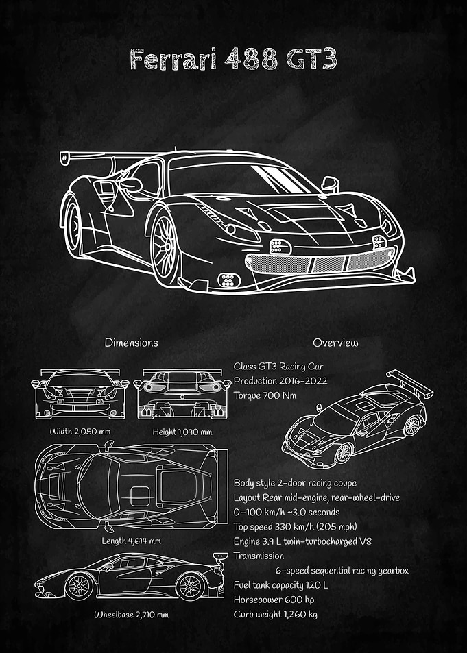 Ferrari 488 GT3 Blueprint