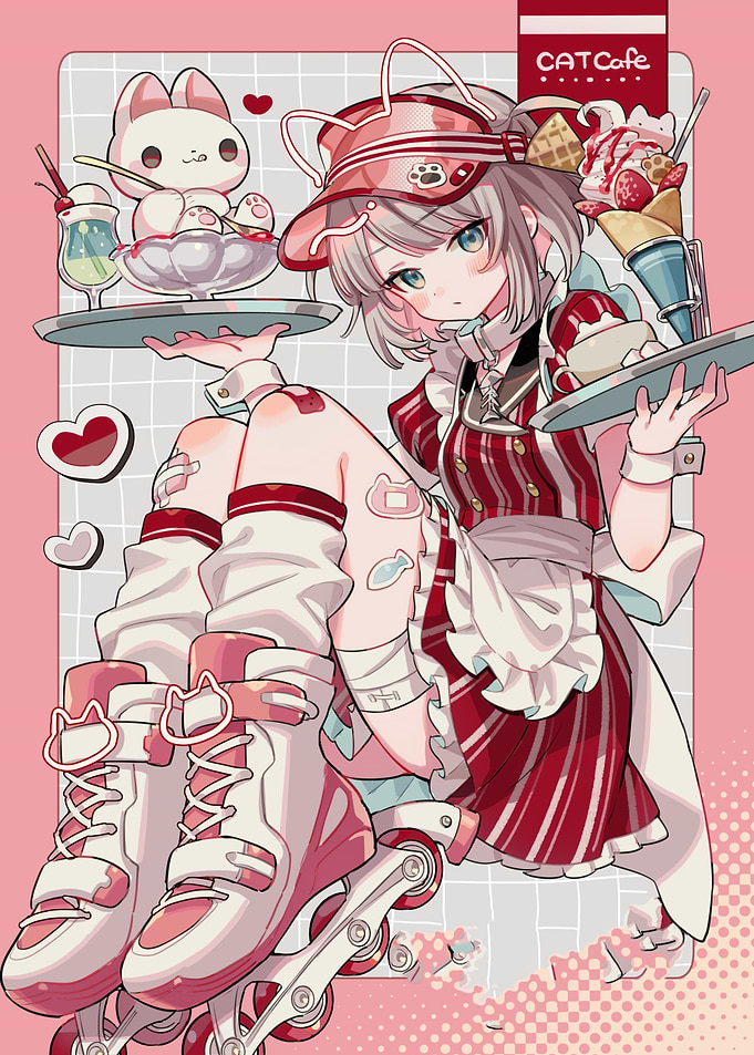 Cat Cafe Waitress on Roller Skates