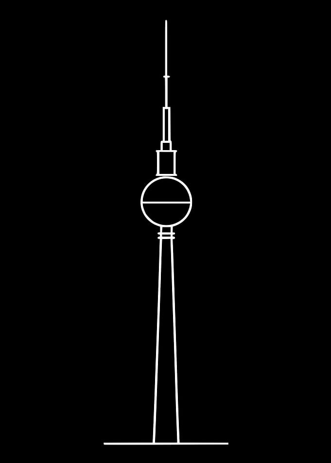 Berlin TV Tower — Minimal Line Art