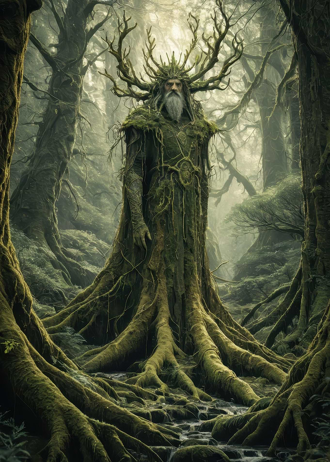 Ancient Forest Guardian — Tree Spirit King in Moss and Roots