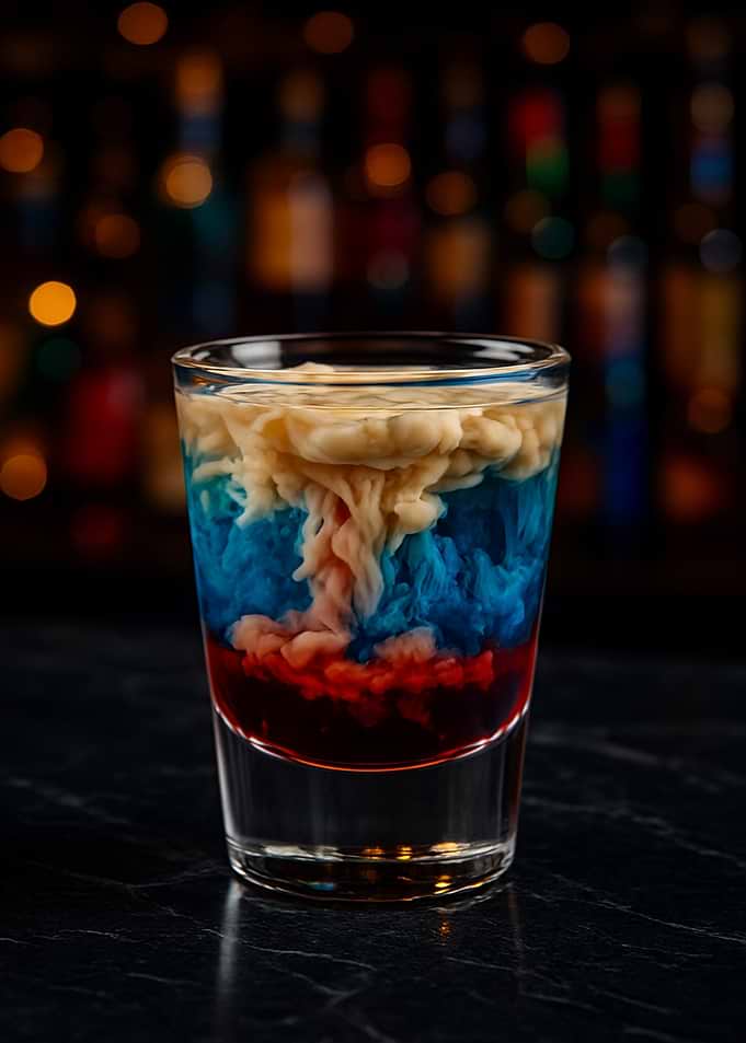Layered Cocktail Shot Zombie Tornado
