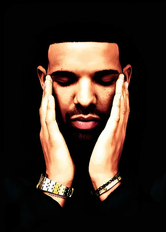 Drake Portrait with Hands on Face
