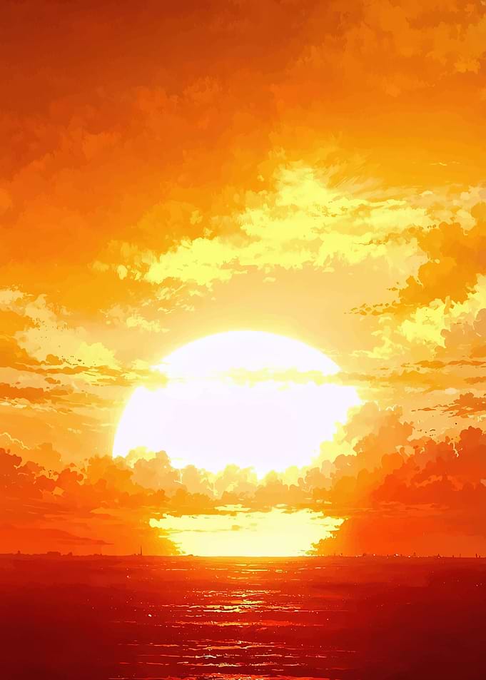 Vibrant Sunset Over the Ocean