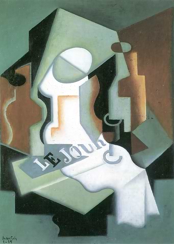 Still Life with Newspaper by Juan Gris, juan gris painting