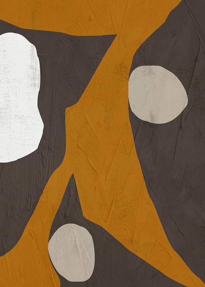 Abstract Shapes in Brown, Gold, and White