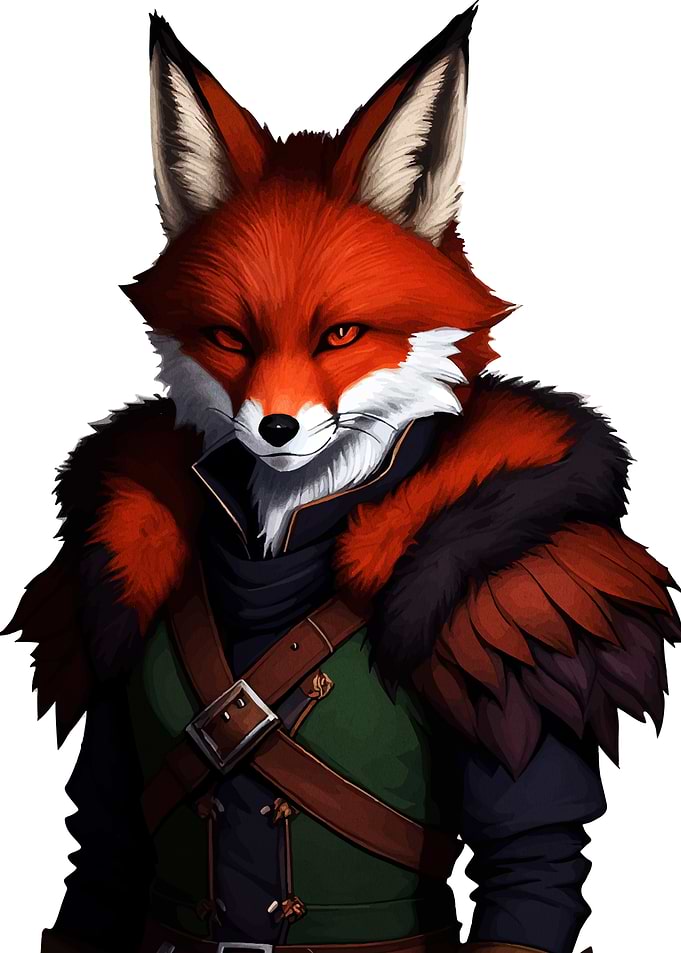 Anthropomorphic Fox Warrior Portrait