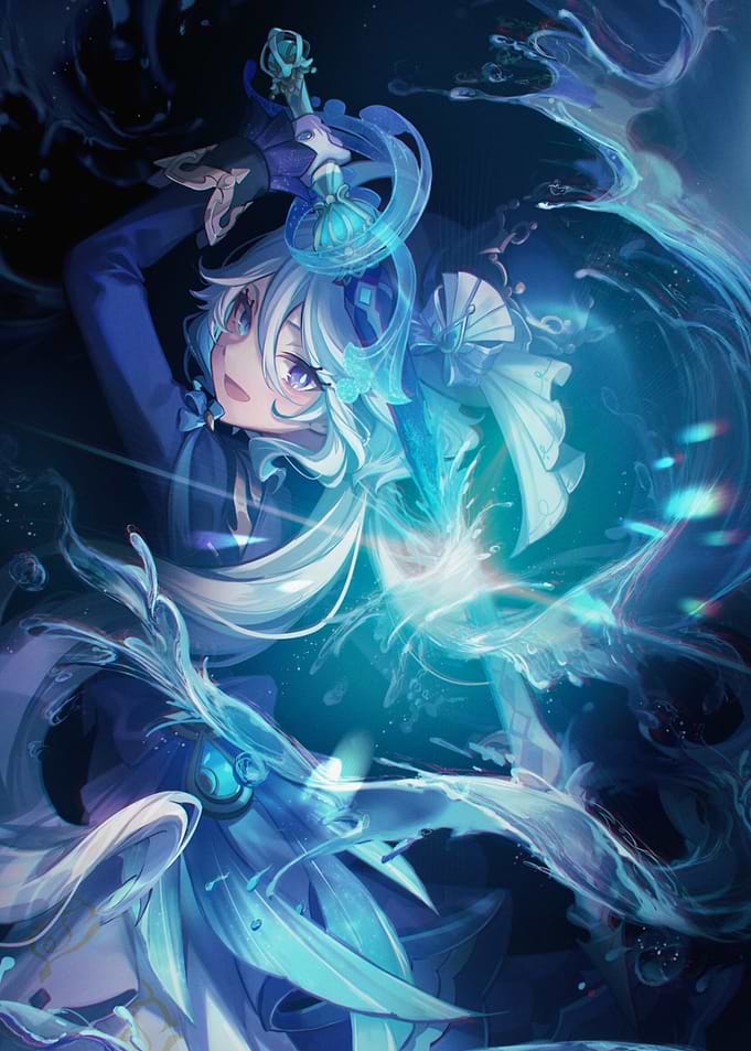 Girl with Sword and Water