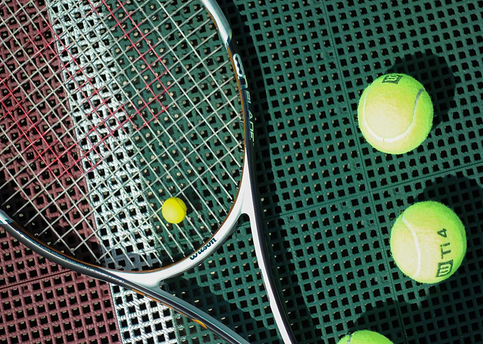 Tennis Racket and Balls Still Life