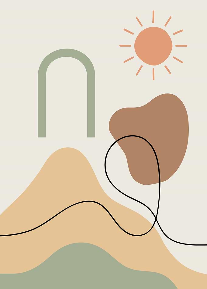 Abstract Landscape with Sun and Arch