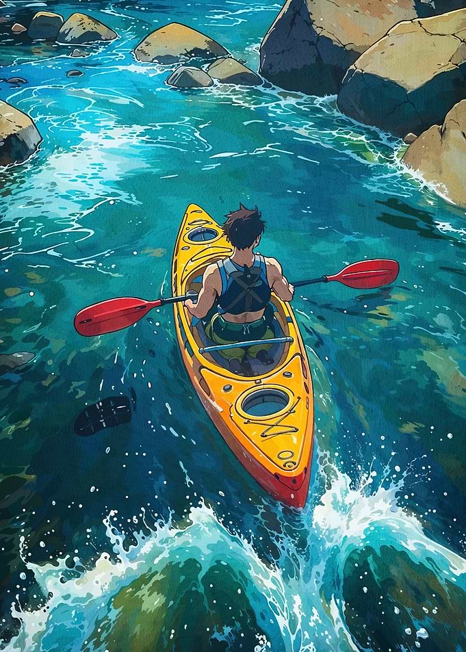 Kayaking Adventure Anime Style