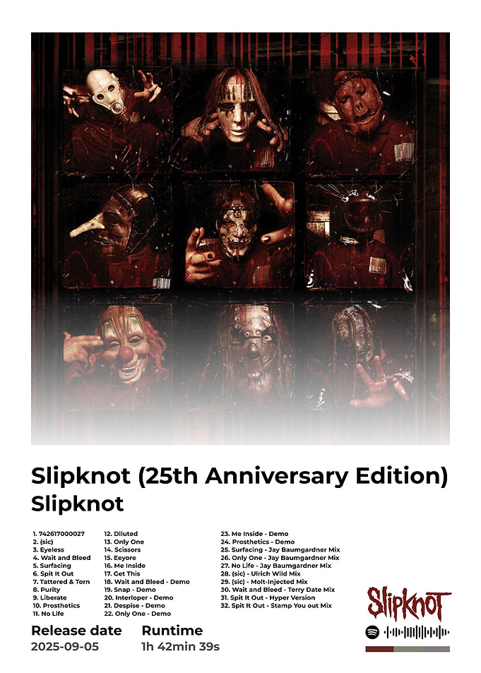 Slipknot 25th Anniversary Edition Album Cover