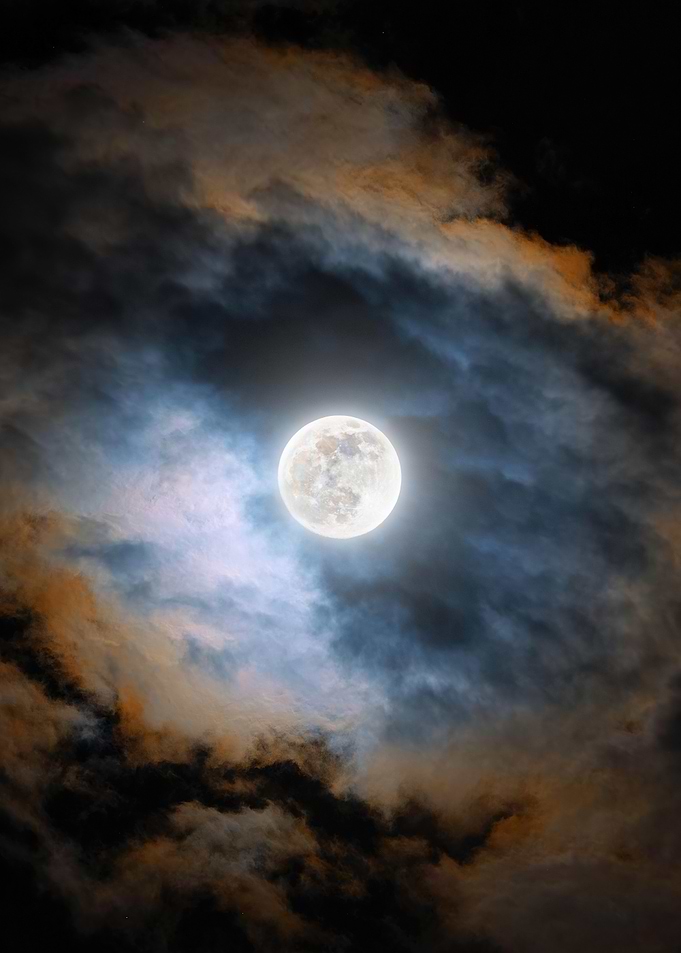 Full Moon Through Clouds