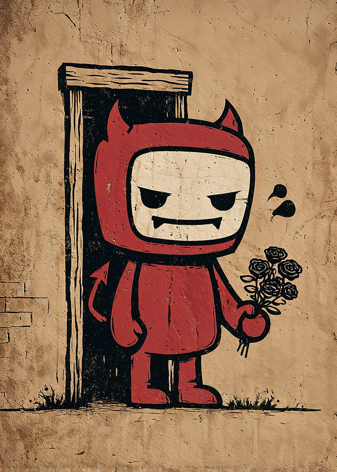 Devil with Flowers