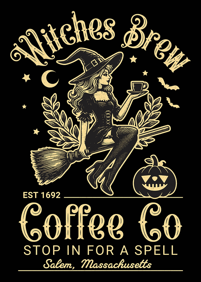 Witches Brew Coffee Co Salem Witchy Art Print