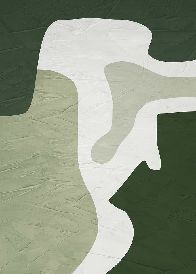 Abstract Green and White Art