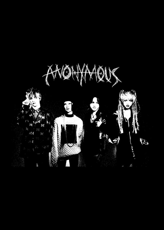 band black and white poster