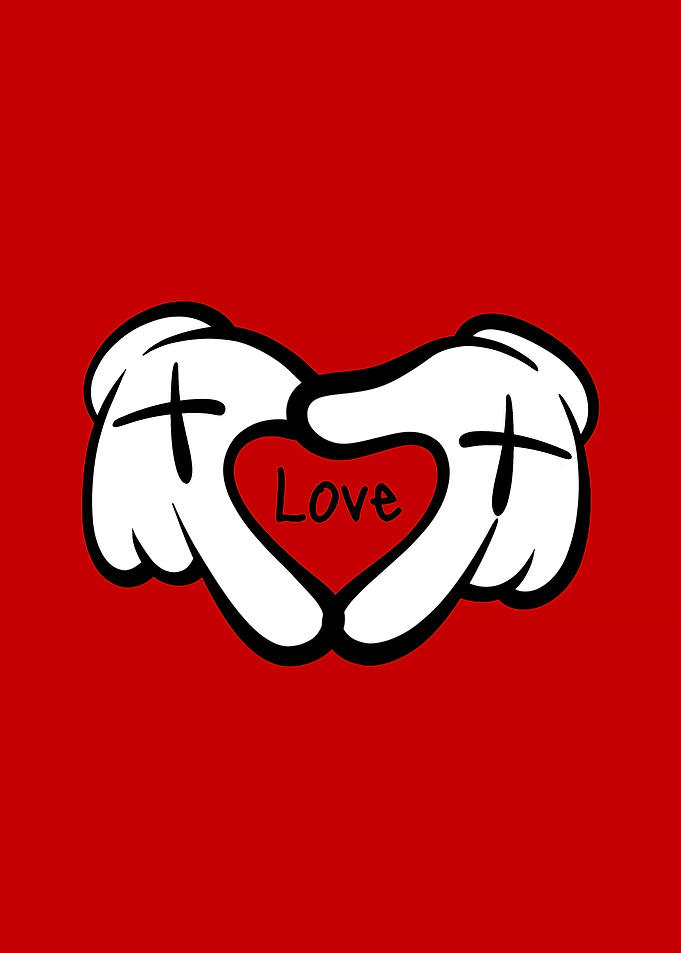 Cartoon Hands Forming Heart with Love