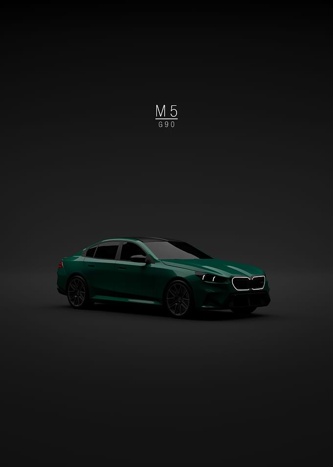 Green BMW M5 G90 Studio Shot