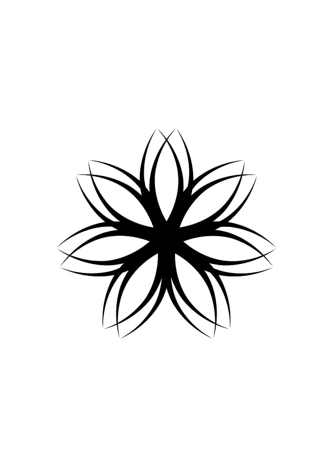 Black Floral Design on White Background